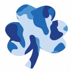 Blue Camouflage Shamrock - Reflective Sticker