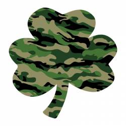Green Camouflage Shamrock - Reflective Sticker