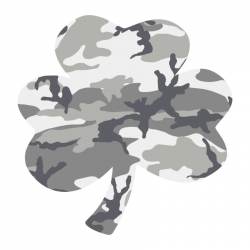 Grey Camouflage Shamrock - Reflective Sticker