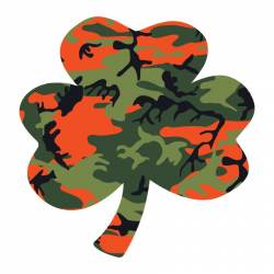 Orange Camouflage Shamrock - Reflective Sticker