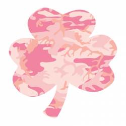 Pink Camouflage Shamrock - Reflective Sticker