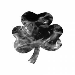Black Shamrock Fire & Flames - Reflective Sticker