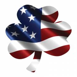 Wavy American Flag Shamrock - Reflective Sticker