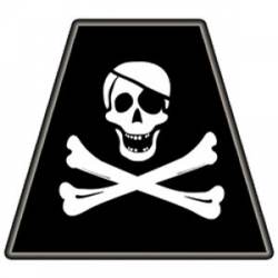 Skull And Cross Bones With Eyepatch - Tetrahedron Reflective Sticker