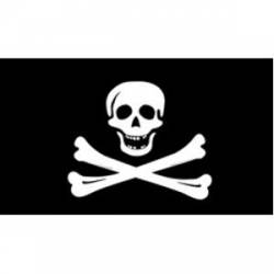 Skull Crossed Bones Flag - Reflective Sticker