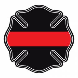 Thin Red Line Firefighter Maltese Cross - Reflective Sticker