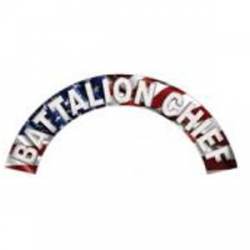 Battalion Chief - American Flag Reflective Helmet Crescent Rocker