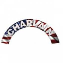 Chaplain - American Flag Reflective Helmet Crescent Rocker