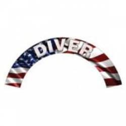 Diver - American Flag Reflective Helmet Crescent Rocker
