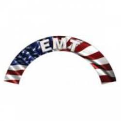 EMT - American Flag Reflective Helmet Crescent Rocker