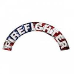 Firefighter - American Flag Reflective Helmet Crescent Rocker