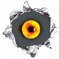Crazy Monster Eye Metal Rip - Reflective Sticker