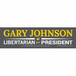 Gary Johnson Libertarian For President - Bumper Sticker