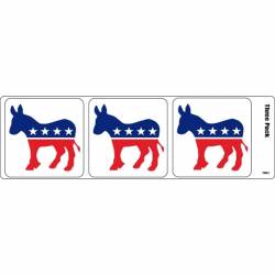 Democrat Donkey Logo - Set Of 3 Sticker Sheet