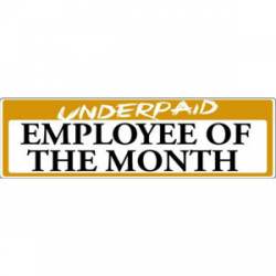 Underpaid Employee Of The Month - Bumper Sticker