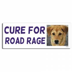 Cute Dog Cure For Road Rage - Bumper Magnet