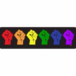 Resist Equality Pride Fist Multi Color - Bumper Sticker