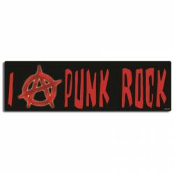 I Love Punk Rock Anarchy Symbol - Bumper Magnet