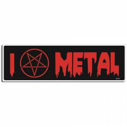I Love Metal Satan Symbol - Bumper Magnet