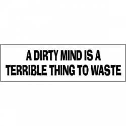 A Dirty Mind Is A Terrible Thing To Waste - Bumper Sticker
