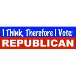 I Think Therefore I Vote: Republican - Bumper Magnet