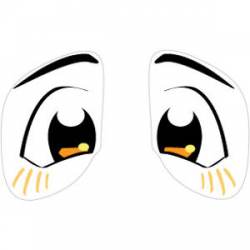 Orange Anime Eyes - Sticker