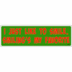 I Just Like To Smile Smiling's My Favorite Elf - Bumper Sticker