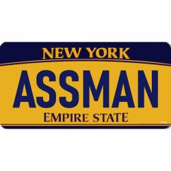 New York ASSMAN License Plate - Bumper Magnet