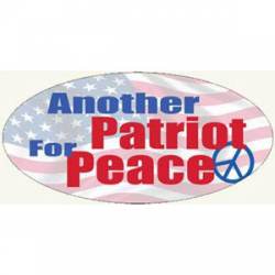 Another Patriot For Peace With Flag - Oval Sticker