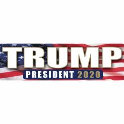 Trump President 2020 American Flag Background - Bumper Sticker