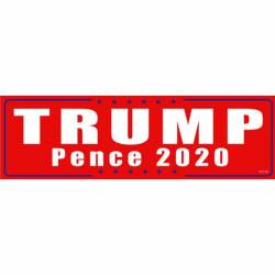 Trump Pence Red On White 2020 - Bumper Magnet
