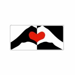 Heart Hands Black & White - Bumper Sticker