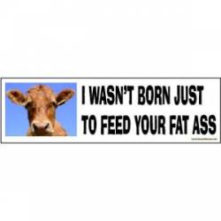 Cow - I Wasn't Born Just To Feed Your Fat Ass - Bumper Sticker