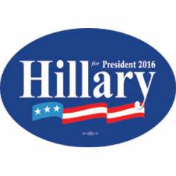 Hillary Clinton For President 2016 - Navy Oval Sticker