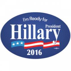 I'm Ready For Hillary 2016 - Navy Oval Sticker