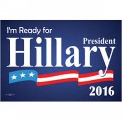 I'm Ready For Hillary 2016 - Navy Bumper Sticker