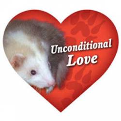 Ferret Unconditional Love - Heart Magnet