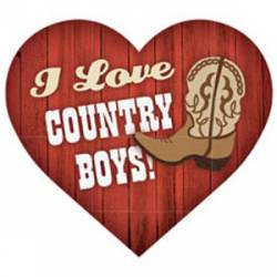 I Love Country Boys - Heart Magnet