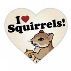I Love Squirrels  - Heart Magnet