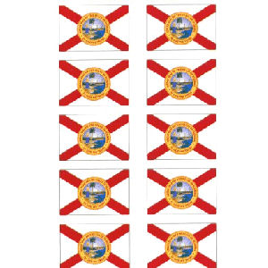 Florida 10 Mini Flag - Stickers