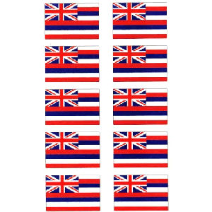 Hawaii 10 Mini Flag Stickers