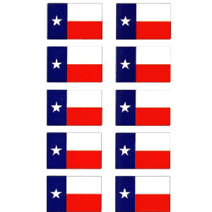 Texas 10 Mini Flag Stickers