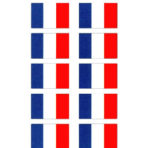 France 10 Mini Flag Stickers