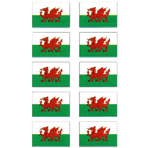 Wales 10 Mini Flag Stickers