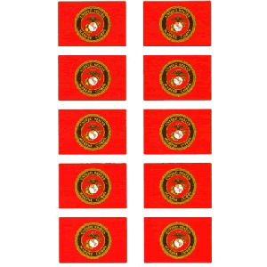United States Marines Seal Flag Sheet Of 10 Mini Stickers