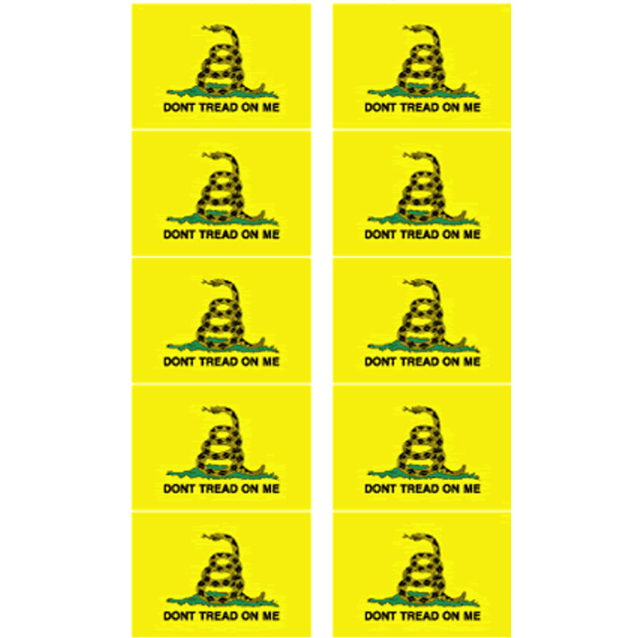 Gadsden 10 Mini Flag - Stickers