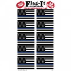 Thin Blue Line American Flag - Pack Of 50 Mini Stickers
