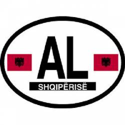 AL Albania Shqiperise - Reflective Oval Sticker
