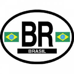 BR Brazil Brasil - Reflective Oval Sticker