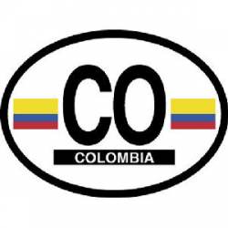 CO Columbia Colombia - Reflective Oval Sticker